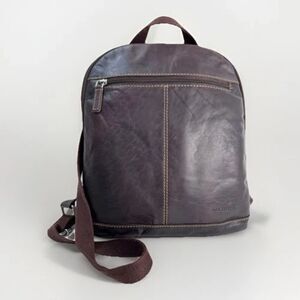 Jack Georges Brown Leather Convertible Crossbody Backpack Sling Bag